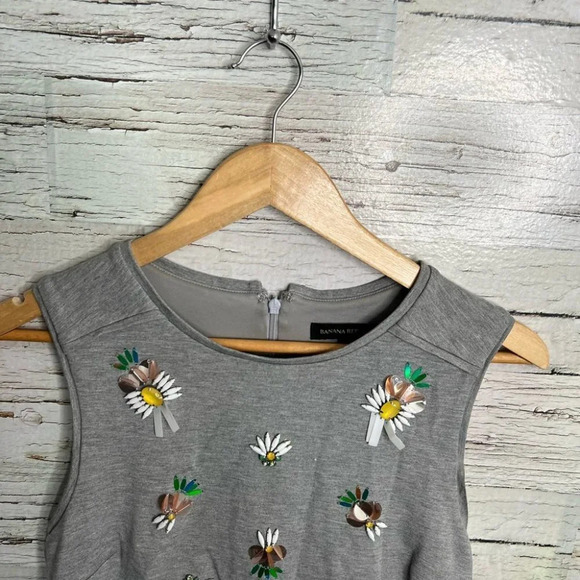 Banana republic gray floral  dress size 4 - Picture 4 of 10